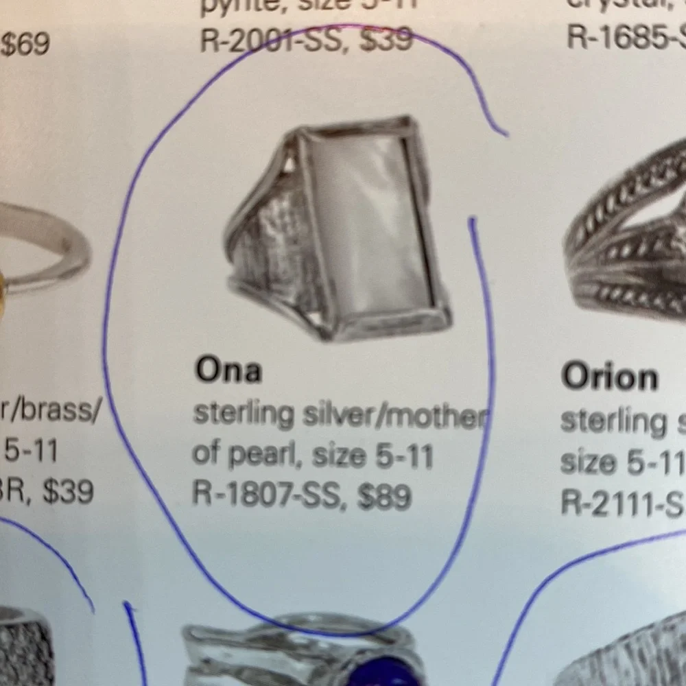 Grace & Heart G&H Ona Ring .925 Sterling Silver & Mother Pearl Size 6 GORGEOUS